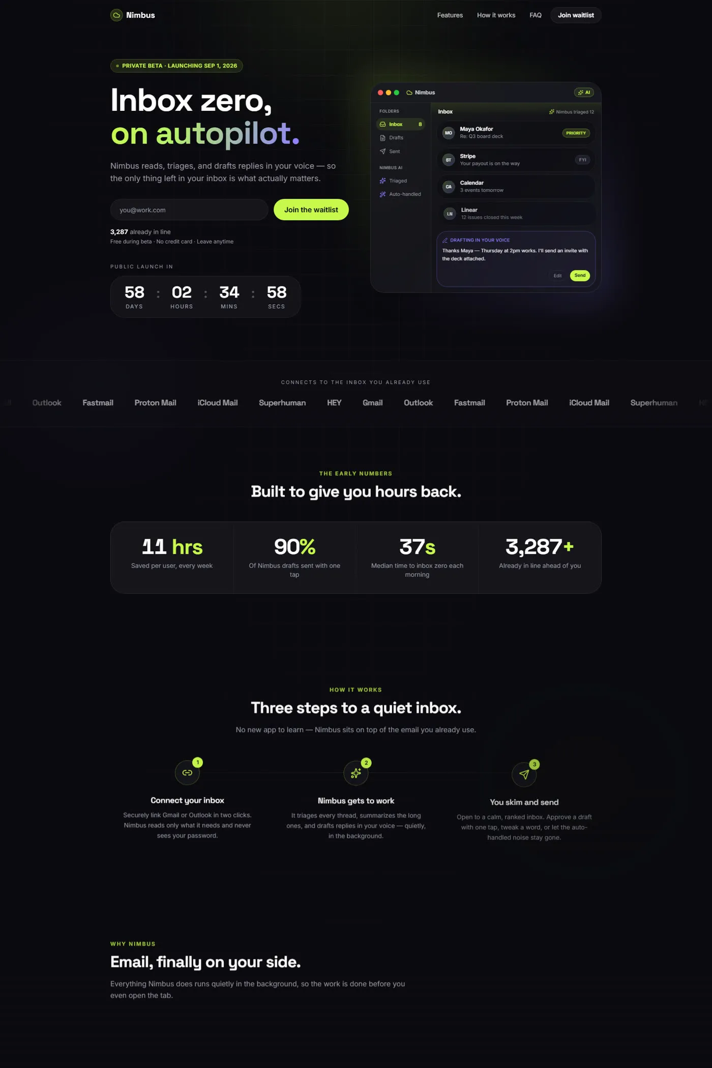 Nimbus — full demo interface