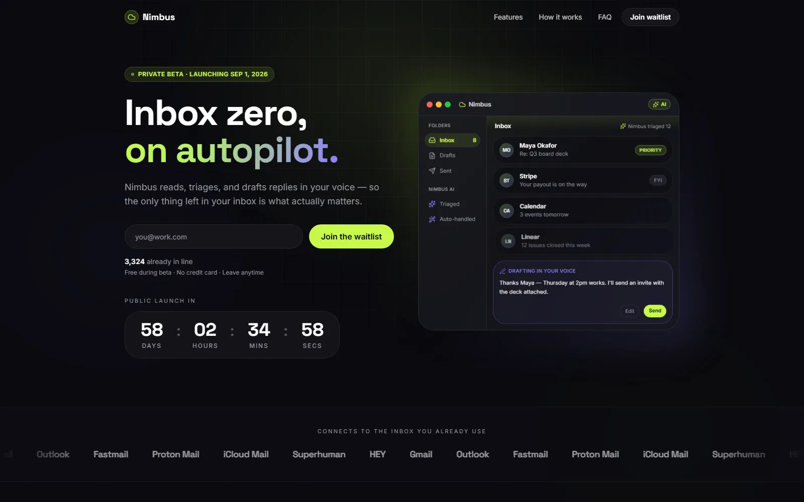 Nimbus — demo product interface